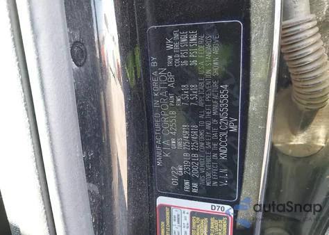 2022 Kia Niro Touring Se from USA, damaged, VIN KNDCC3LC2N5535854